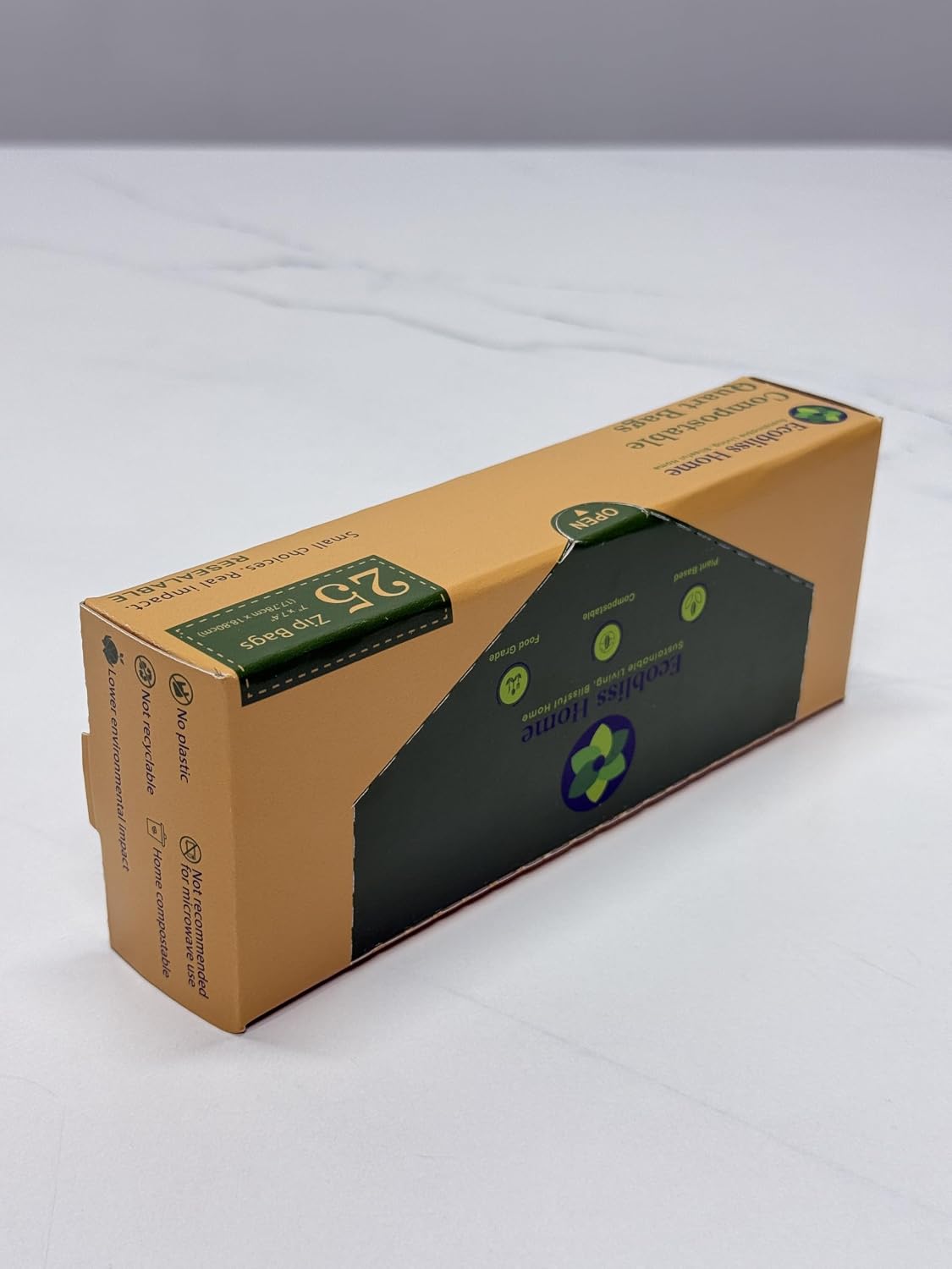 Compostable Zip Bags, Resealable Food Storage Bags